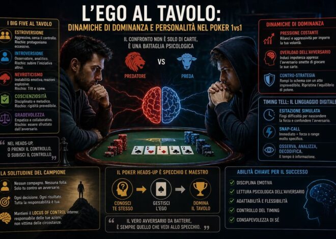 L’ego al tavolo: dinamiche di dominanza e personalità nel Poker 1vs1